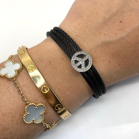 Neiman Marcus Jewelry - 💕HP💕Diamond peace sign bracelet